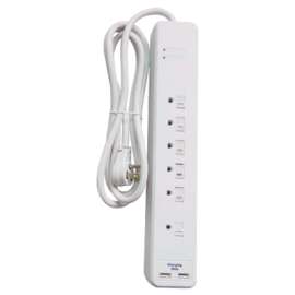 ME WHT 6Out Surge Strip