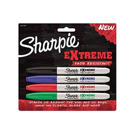 Sharpie 1927154 Extreme Permanent Marker, Fine Lead/Tip, Black/Blue/Green/Red Lead/Tip