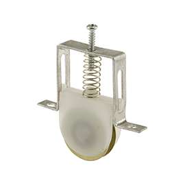 Prime-Line B 617 Adjustable Roller Assembly, 1 in Dia Roller, 1/4 in W Roller, Steel Roller, Concave Roller, 3/8 in W