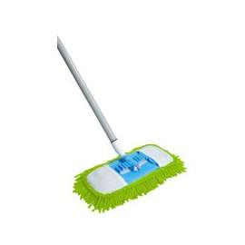 Quickie 060TRIRM-18 Dust Mop, Chenille/Microfiber Head, Steel Handle, Green