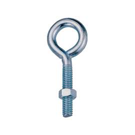 ProSource LR267 Eye Bolt, 4.7 mm Thread, Machine Thread, 1-5/8 in L Thread, 3/4 in Dia Eye, 79 lb Working Load, Steel