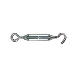 ProSource LR336 Turnbuckle, 160 lb Working Load, 1/4 in Thread, Hook, Eye, 7-1/2 in L Take-Up, Aluminum