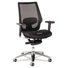 Alera K8 Series Ergonomic Multifunction Mesh Chair, Supports up to 275 lbs., Black Seat/Black Back, Aluminum Base