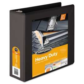 Heavy-Duty D-Ring View Binder with Extra-Durable Hinge, 3 Rings, 3" Capacity, 11 x 8.5, Black