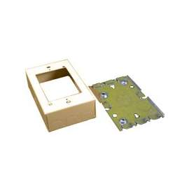 Wiremold B3 Outlet Box, 0 -Knockout, Metal, Ivory, Wall Mounting