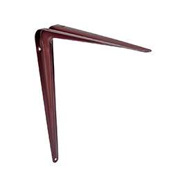 ProSource 21142CHO-PS Shelf Bracket, 170 lb/Pair, 14 in L, 12 in H, Steel, Chocolate
