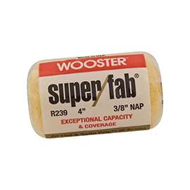 WOOSTER R239-4 Paint Roller Cover, 3/8 in Thick Nap, 4 in L, Knit Fabric Cover, Golden Yellow