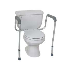 MEDLINE MDS86100RF Toilet Safety Rail, 250 lb, Aluminum, For: Universal Commode