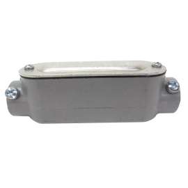BWF 301-CGV Conduit Body, 2 -Hub, 3/4 in Hub, Threaded, Aluminum, Gray
