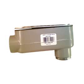 BWF 602-CGV Conduit Body, 1 in Hub, Threaded, Aluminum, Gray