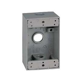 Orbit 1B50 1B50-3 Weatherproof Box, 2-3/4 in W, 2 in D, 4-1/2 in H, 1 -Knockout, Screw Mounting, NEMA 3R, Gray