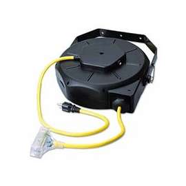 Luma-Site Cord Reels with Lighted Tri Source, 50 ft, 3 Outlets