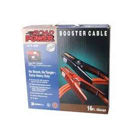 Automotive Booster Cables, 4/1 AWG, 12 ft, Red