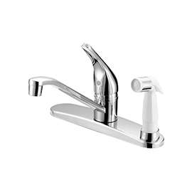 Boston Harbor FS610045CP Kitchen Faucet, 1.8 gpm, 1-Faucet Handle, 4-Faucet Hole, Metal/Plastic, Chrome Plated