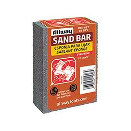 ALLWAY TOOLS FF Sand Bar, 4 in L, 3-1/2 in W, Fine, Aluminum Oxide Abrasive