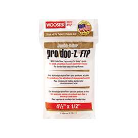 WOOSTER RR372-4 1/2 Paint Roller Cover, 1/2 in Thick Nap, 4-1/2 in L, Fabric Cover, White
