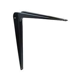 ProSource 21141BK-PS Shelf Bracket, 182 lb/Pair, 12 in L, 10 in H, Steel, Black