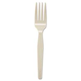 Heavy Mediumweight Polystyrene Forks, 6.31", Champagne, Dense Pack, 1,000/Carton