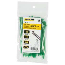 100PK 4" GRN LD Tie