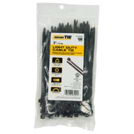 100PK 5" BLK LD Tie