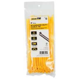100PK 8" YEL STD Tie