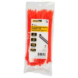 100PK 8" ORG STD Tie
