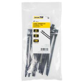 100PK 8"BLK LoProf Tie