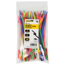 100PK 6" ORG LD EZ Tie