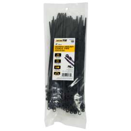 100PK 8"BLK Scr MNT Tie