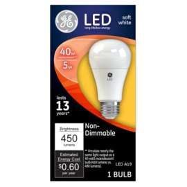 GE 5W SW A19 LED Bulb