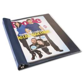 Catalog/Magazine Binder, Clamp System, 0.5" Capacity, 11 x 9.5, Clear/Navy Blue