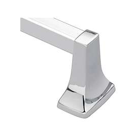 Moen 2224 Towel Bar, 24 in L Rod, Aluminum, Chrome, Surface Mounting