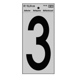 6" BLK Refl Number 3