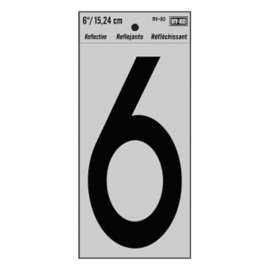 6" BLK Refl Number 6