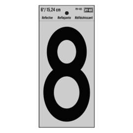 6" BLK Refl Number 8