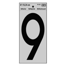 6" BLK Refl Number 9