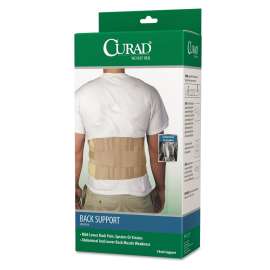 Back Support, Elastic, 33" to 48" Waist Size, 33w x 48d x 10h, 6 Stays, Beige