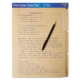 File Folder Note Pad, 1/3-Cut Tabs, Letter Size, Manila