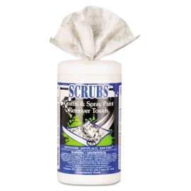Graffiti & Spray Paint Remover Towels, 10 x 12, 30/Canister