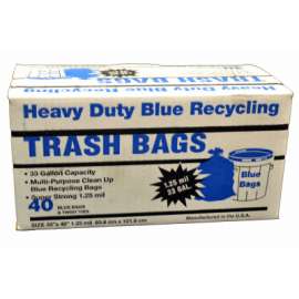 40CT 33GAL BLU Recy Bag