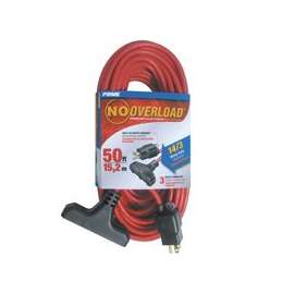 Prime CB614730 Extension Cord, 50 ft L, 15 A, 125 V, Red