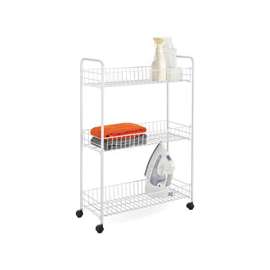 Honey-Can-Do CRT-01149 Storage Cart, 23 in OAL, 8 in OAW, 31 in OAH, 3-Shelf, Steel