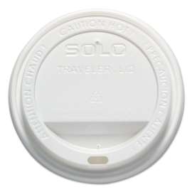 Traveler Drink-Thru Lid, 12-16oz Hot Cups, White, 50/Pack, 6 Packs/Carton