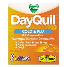 Severe Cold & Flu Caplets, Daytime, Refill Pack, 2 Caplets/Packet, 20 Packs/Box