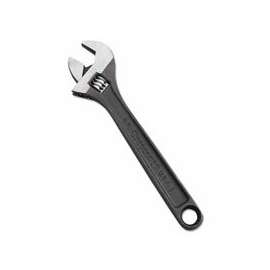 Black Phosphate Adjustable Wrenches, 8 in Long, 1 1/8 in Opening, Black