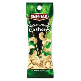 Sea Salt and Pepper Cashews, 1.25 oz. Tube Package, 12/Box