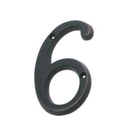Schlage SC2-3066-716 House Number, Character 6, 4 in H Character, Bronze Character