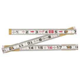 Red End Rulers, 6 ft, Wood, Inch/Metric, 2 Scales