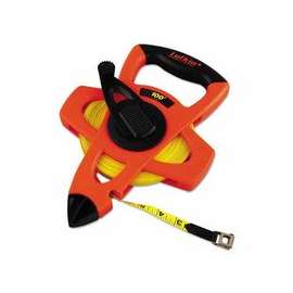 Hi-Viz Orange Reel Fiberglass Tapes, 1/2 in x 100 ft, 1/8 in Grad.