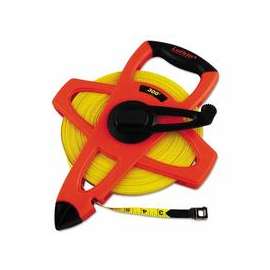 Hi-Viz Orange Reel Fiberglass Tapes, 1/2 in x 300 ft, 1/8 in Grad.